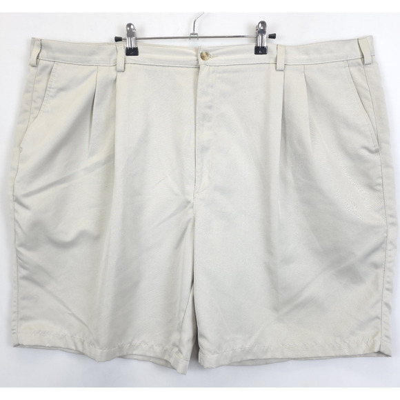 Roundtree & Yorke Chino Shorts Men 50 Big Relax Fit Khaki Beige Causal Preppy - Picture 1 of 8